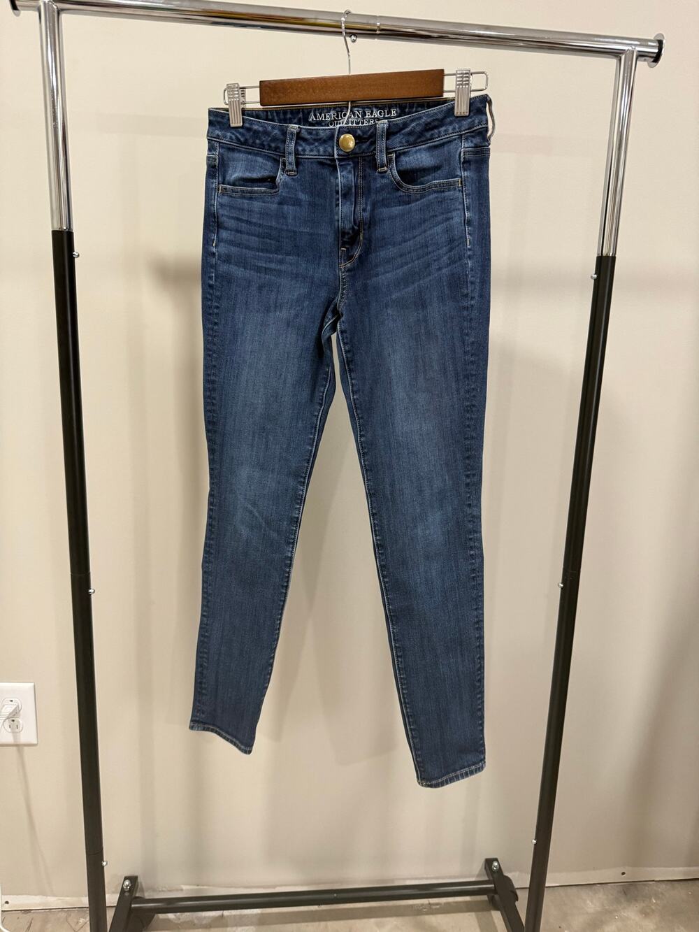 American Eagle 360 Super Stretch Skinny Jeans Womens Medium Wash Stretch Denim
